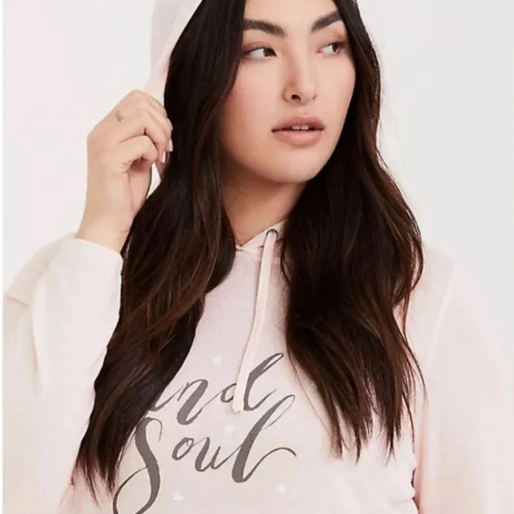 TORRID KIND SOUL LIGHT PINK HACCI HOODIE